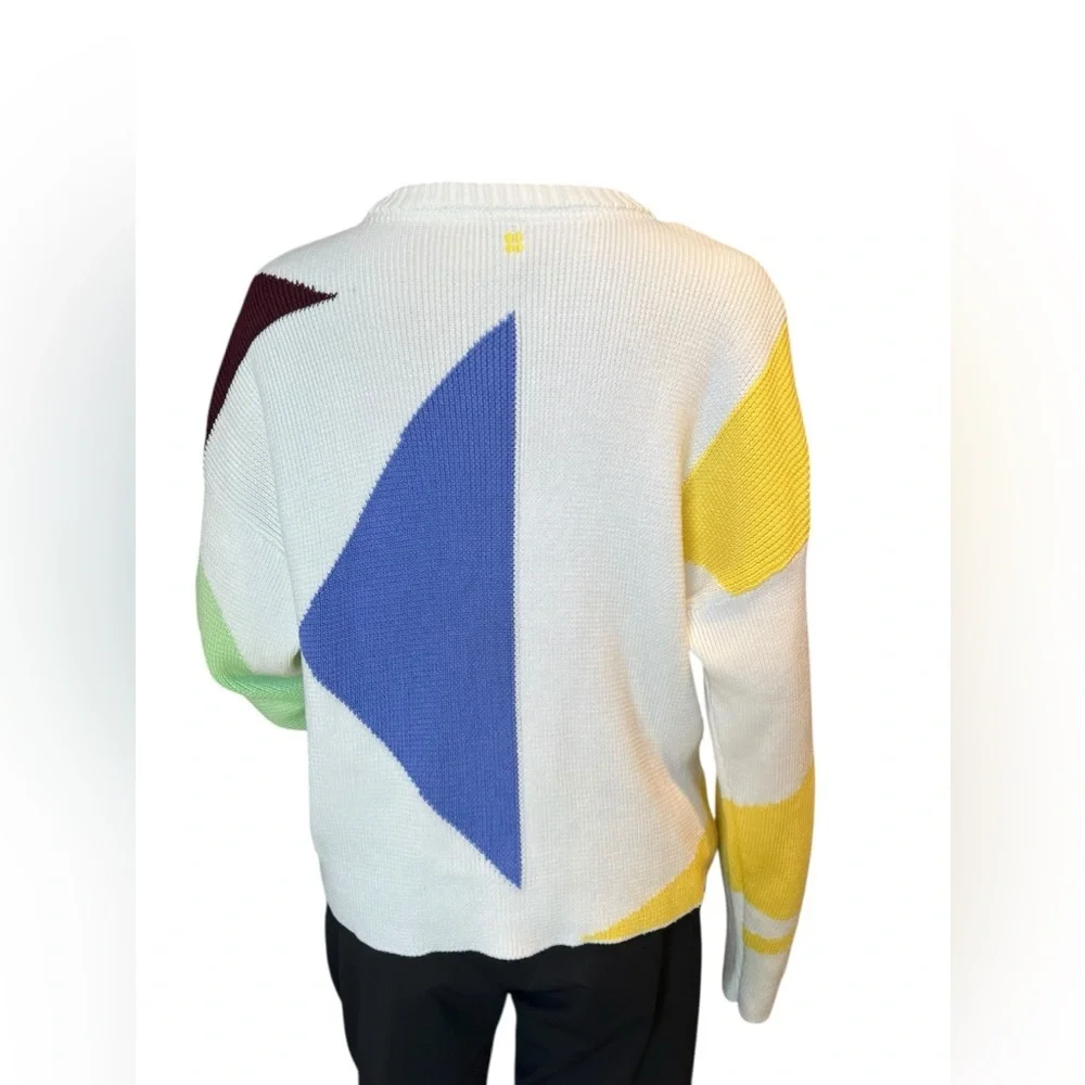 Sweaty Betty Sweater Womens Flash Dance Cotton Knit Pullover Color Block M - Picture 4 of 12